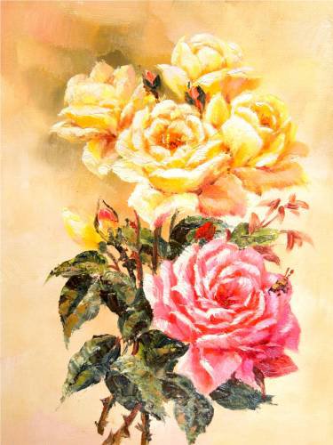 Розы - искусство, живопись, цветы, картина - оригинал