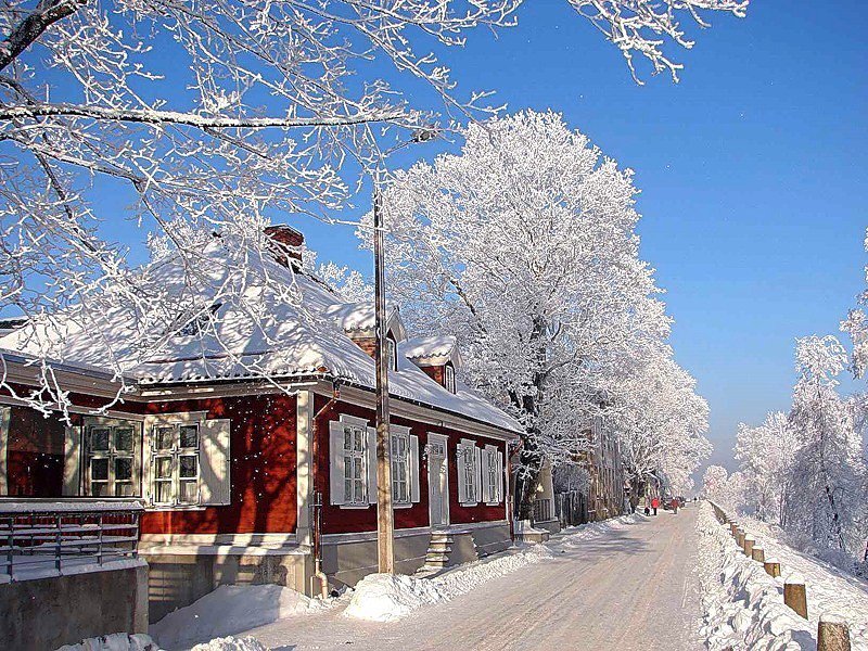 Тихая зима - город, зима, пейзаж - оригинал