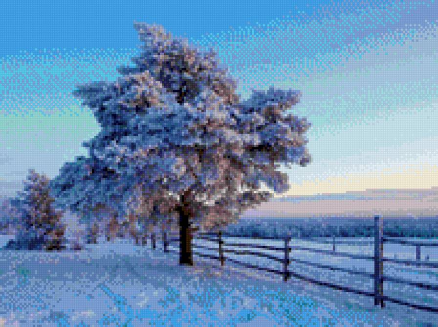 Синие дали - зима, пейзаж - предпросмотр