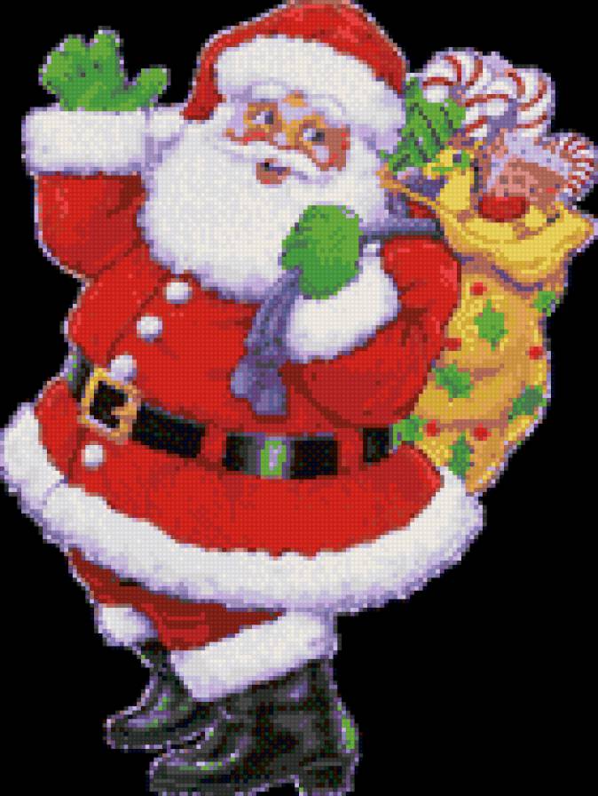 Дед Мороз - мешок подарков, дед мороз, новый год, зима - предпросмотр