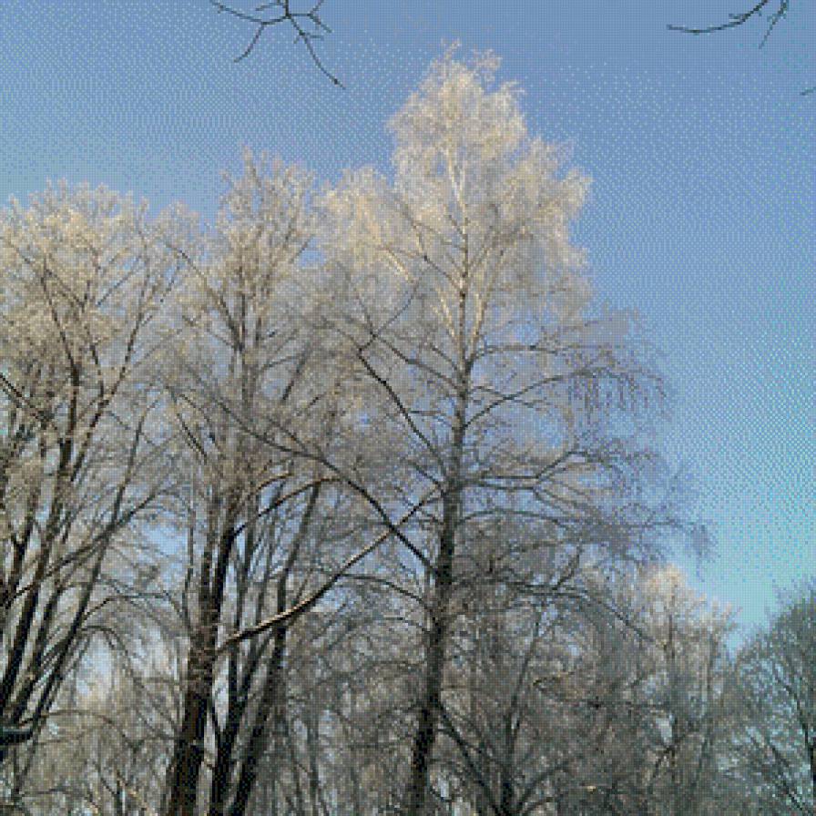 зима - мороз, снег, зима, небо, деревья - предпросмотр
