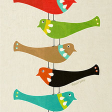Оригинал схемы вышивки «Five birds» (№1069264)