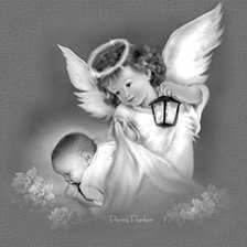 Схема вышивки «ангел хранитель младенца»