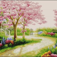 Оригинал схемы вышивки «Весенний сад» (№1078139)
