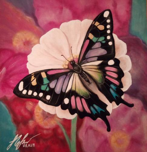 Бабочка на цветке - разное, подушка - оригинал