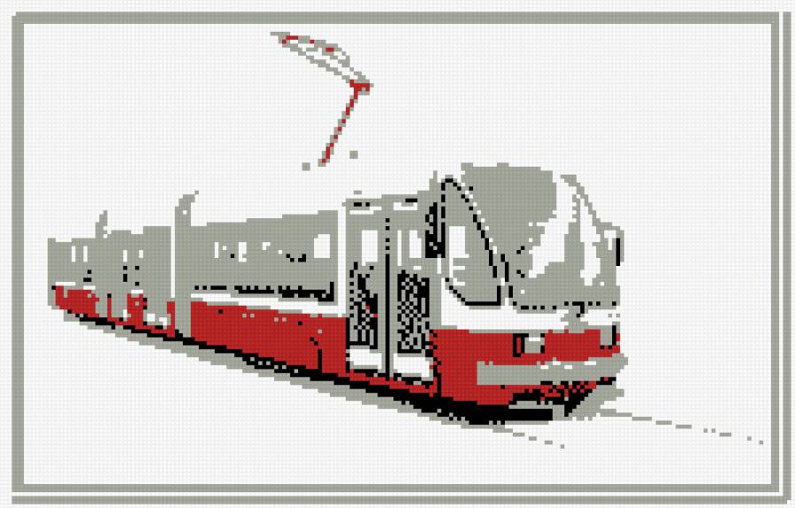Трехсекционный трамвай - предпросмотр
