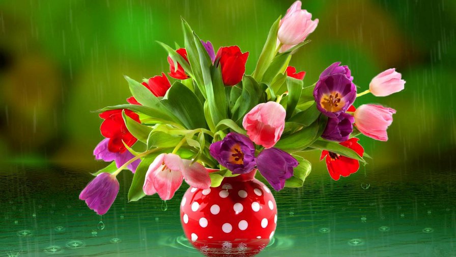 Тюльпаны в вазе - цветы - оригинал