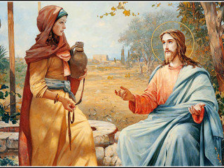Иисус и самарянка - иисус, колодец, самарянка - оригинал