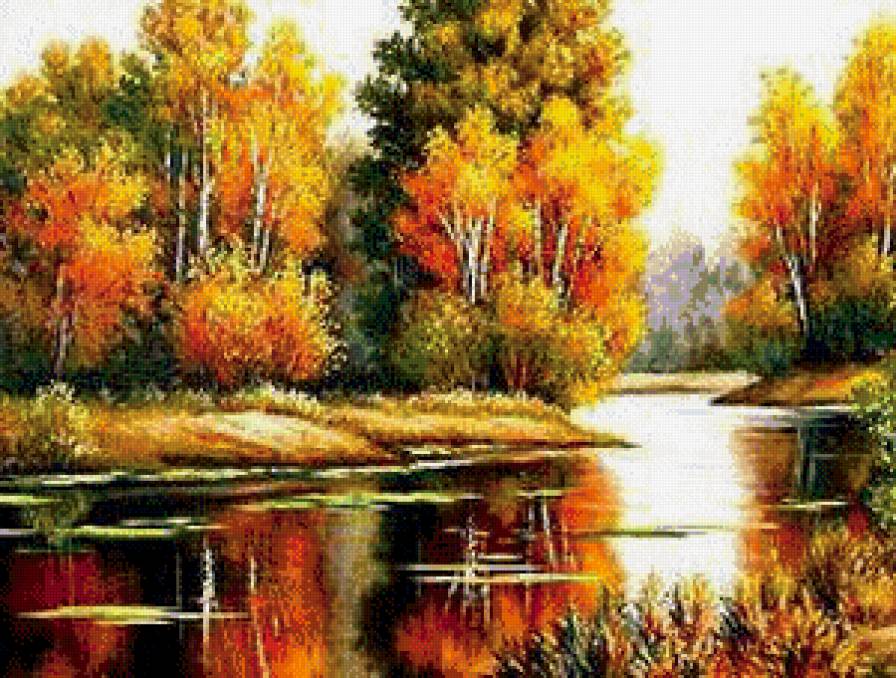 Осень на реке - предпросмотр