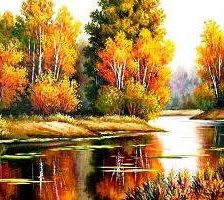 Схема вышивки «Осень на реке»
