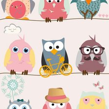 Схема вышивки «nine owl»