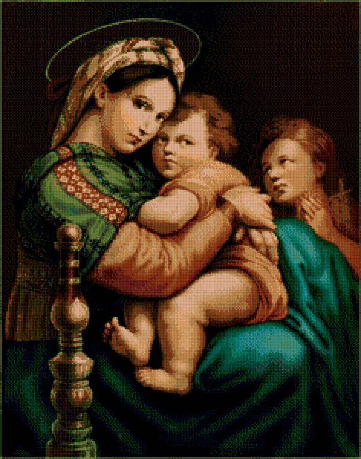 мадонна с младенцем в руках - живопись - предпросмотр