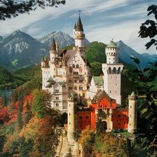 Схема вышивки «Осенний замок Нойшвайнштайн»