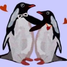 Схема вышивки «Pingüinos Love»