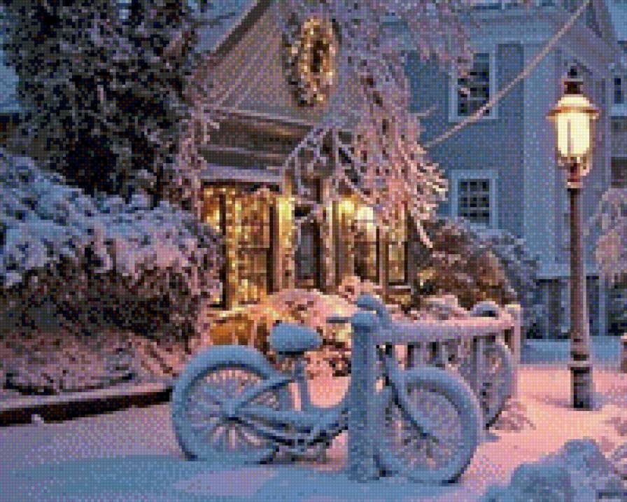 Зимний домик - домик, зима, красота - предпросмотр