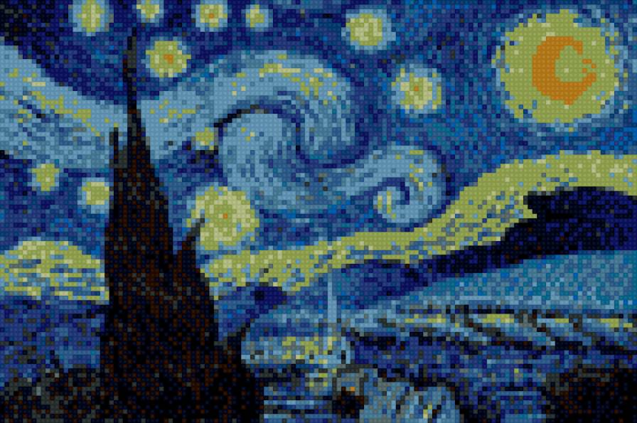 Звездная ночь - ван гог, картина - предпросмотр