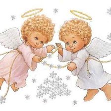 Оригинал схемы вышивки «Рождественские ангелочки» (№1100705)