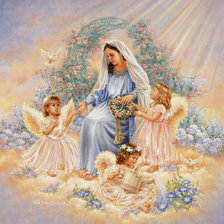 Дева Мария и ангелочки