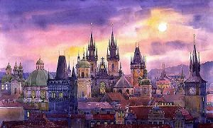 фиолетовый замок - замок, город, сказка - оригинал