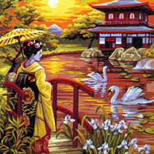 Оригинал схемы вышивки «Японский сад» (№1103078)