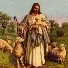Оригинал схемы вышивки «Иисус Христос с овцами» (№1104150)