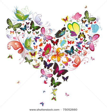 Сердце из бабочек - бабочки, сердце - оригинал