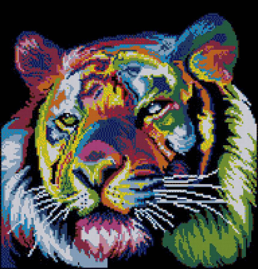 Цветной тигр - тигр, животное, хищник - предпросмотр