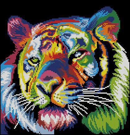 радужный тигр - радужный, цветной, животные, лев - оригинал