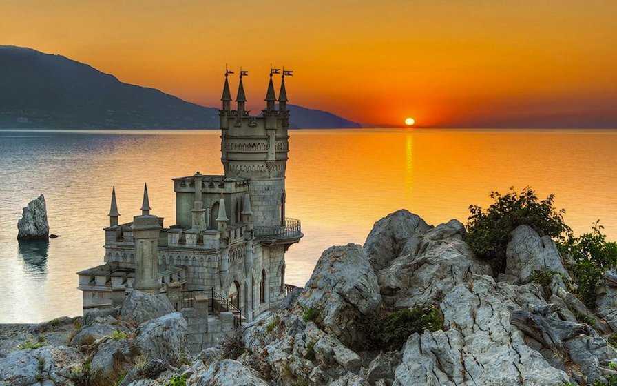 Крым Ласточкино гнездо - ласточкино гнездо, крым, море, замок - оригинал