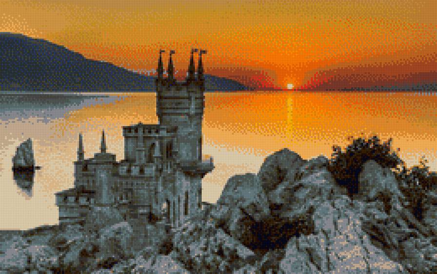 Крым Ласточкино гнездо - ласточкино гнездо, море, замок, крым - предпросмотр