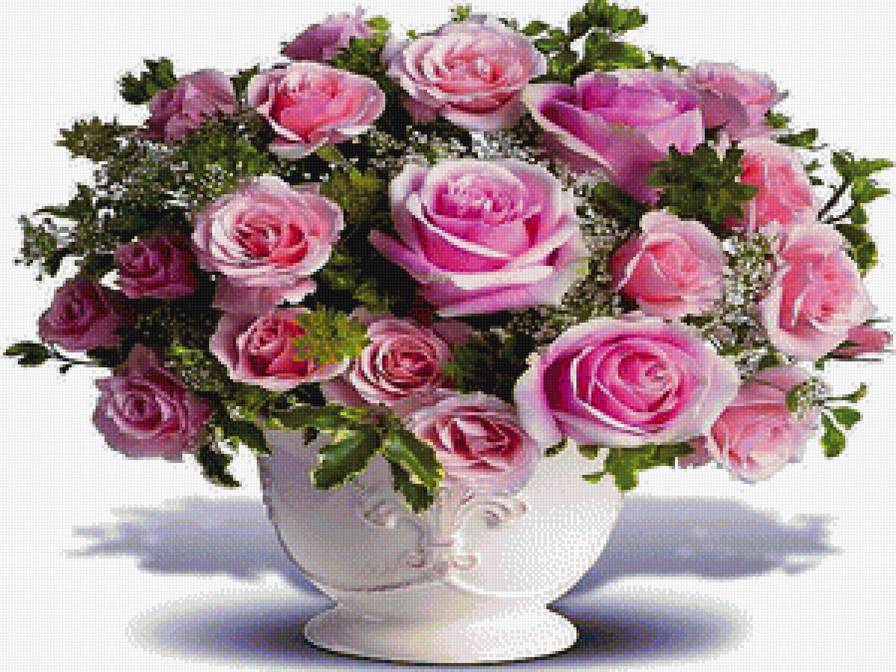 Розы в вазе - розы, цветы, природа - предпросмотр