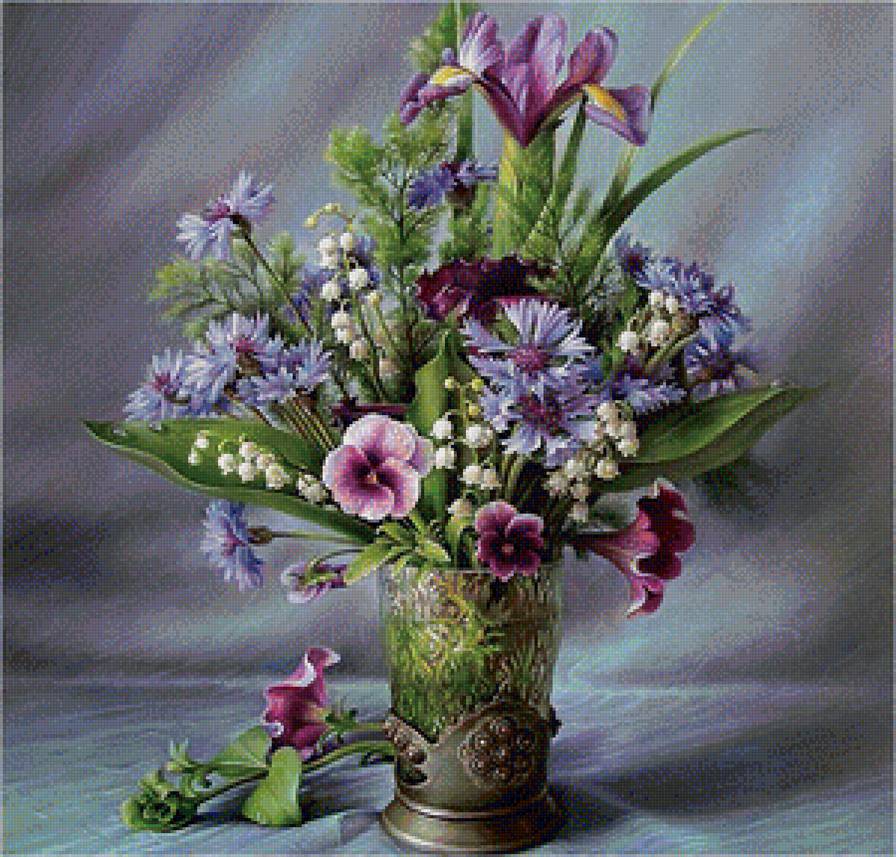 Букет Марины Илиевой - цветы, букет, ваза - предпросмотр
