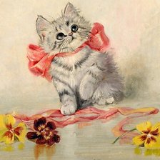Оригинал схемы вышивки «котенок» (№1119404)