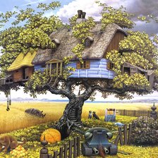 Схема вышивки «Дом на дереве»