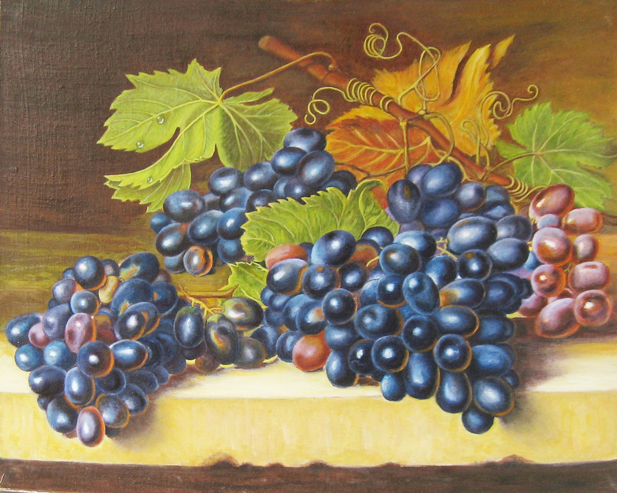 Виноград - живопись, виноград - оригинал