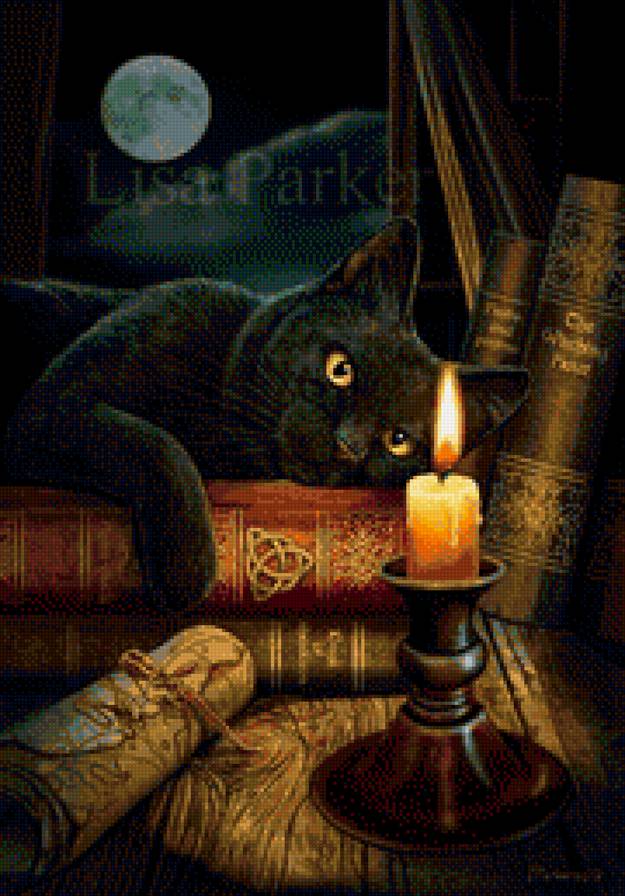 черный кот - книги, кот. свеча - предпросмотр