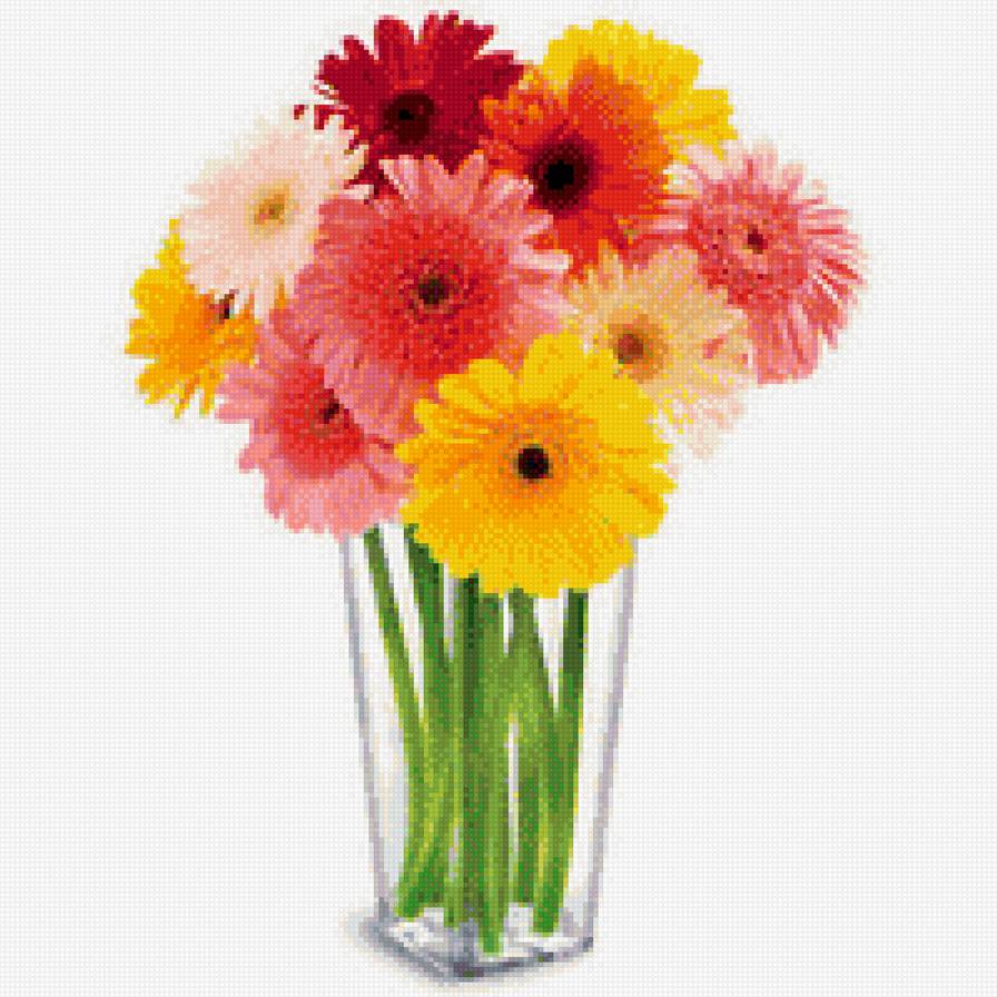 герберы1 - разноцветные, герберы, ваза, цветы, в вазе - предпросмотр