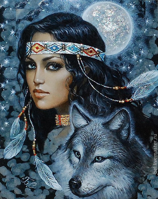 волчица - люди, девушка, волк - оригинал
