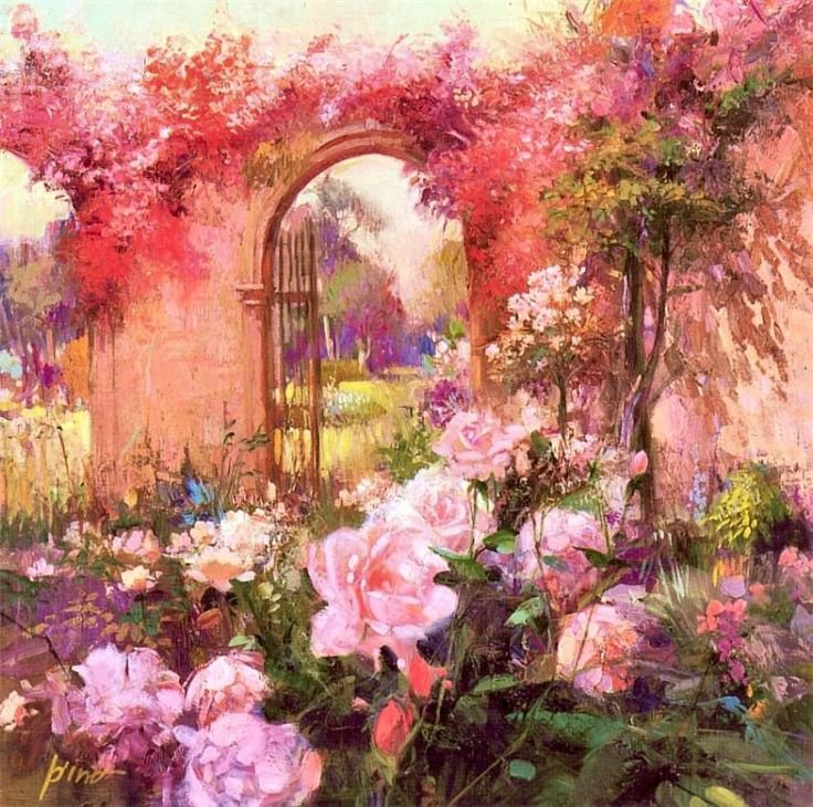 Pino Giuseppe Dangelico (1939-2010) - цветы, картины, сад - оригинал
