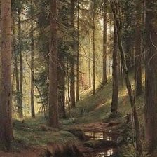 Ручей в лесу.Шишкин И.И. 1880г.