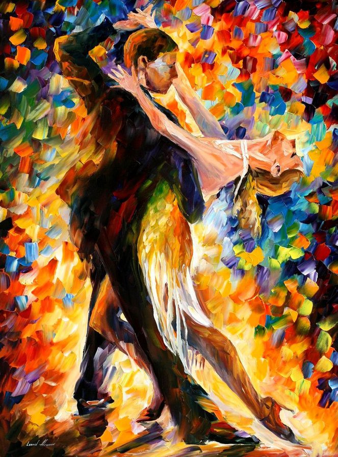 Танец - пары, любовь, картины афремова, люди - оригинал