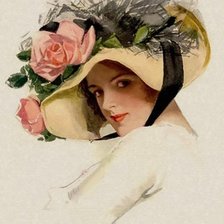 Оригинал схемы вышивки «дама в шляпе» (№1136961)