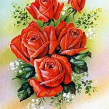 Оригинал схемы вышивки «красные розы» (№1137850)