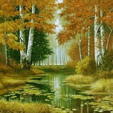 Оригинал схемы вышивки «Осенний пейзаж» (№1138208)