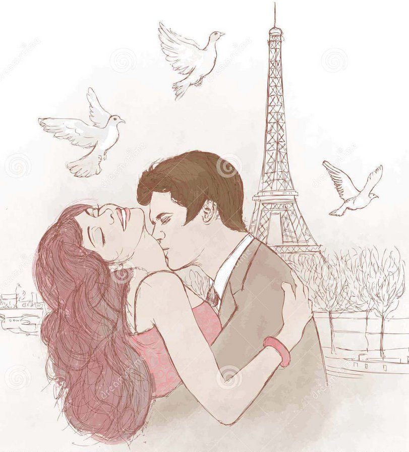 Поцелуй в Париже - париж - оригинал