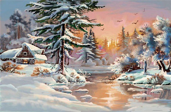 Зимний пейзаж - пейзаж, природа - оригинал
