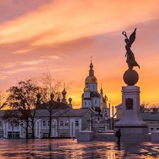 Схема вышивки «Харьков. Площадь Конституции. Закат»