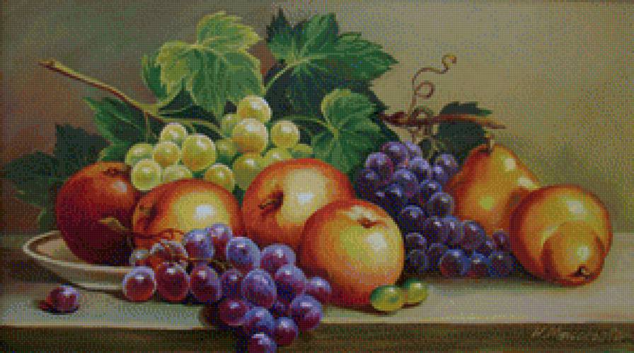 Серия "На кухню" - виноград, натюрморт, фрукты, яблоки - предпросмотр