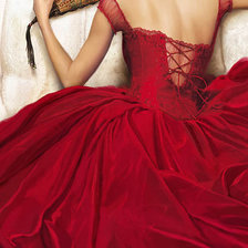 Оригинал схемы вышивки «Lady in red» (№1146270)