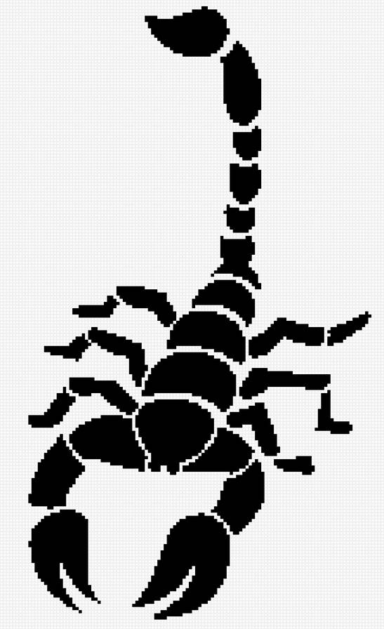 Скорпион - символы, монохром - предпросмотр